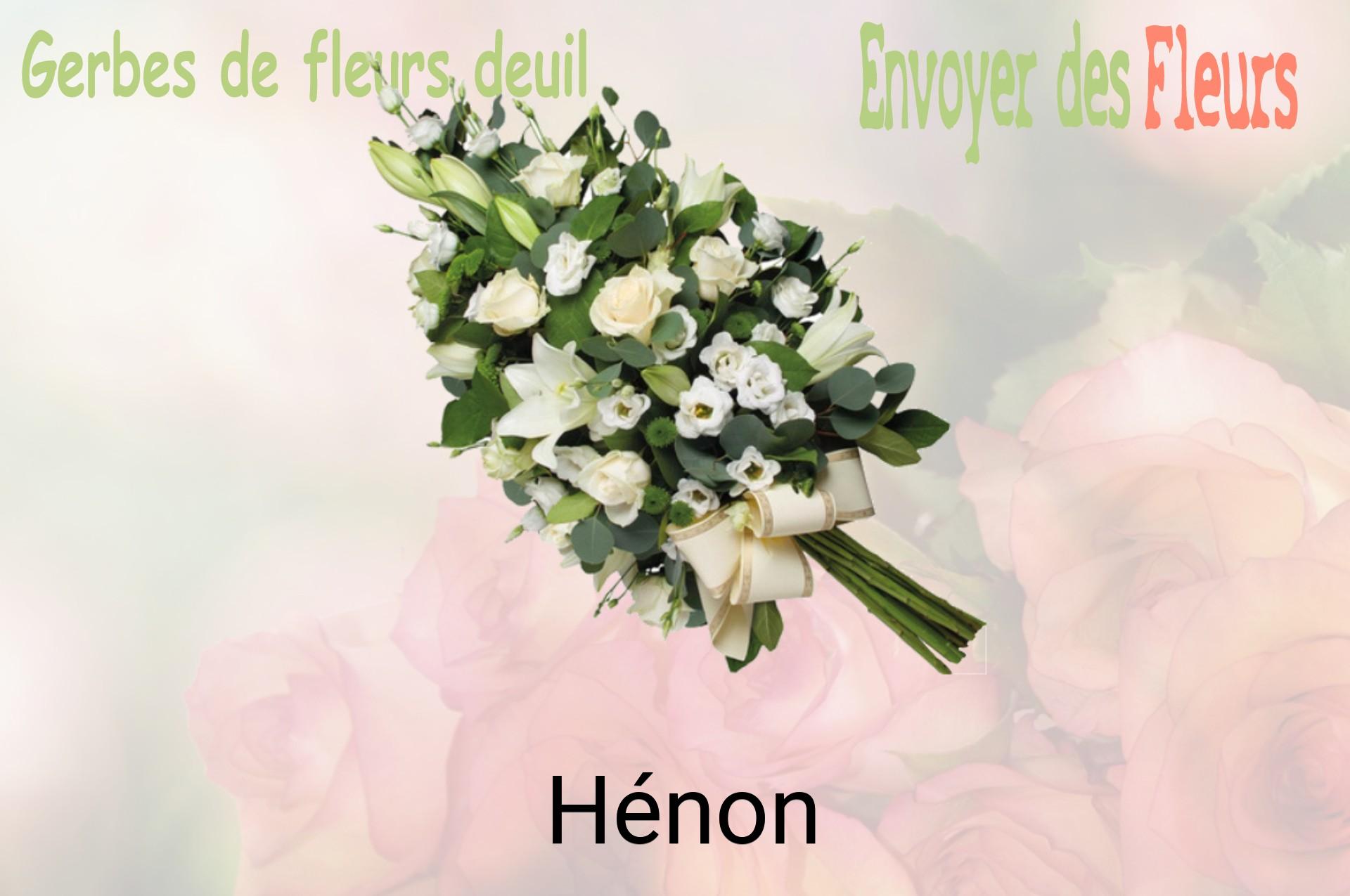 Gerbe de fleurs de deuil livrée à Hénon